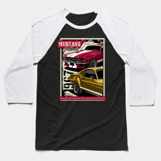 Retro 1967 Mustang Fastback Baseball T-Shirt